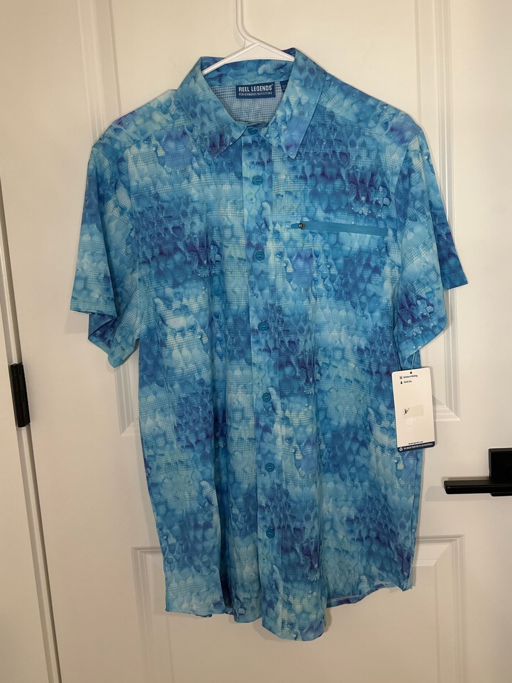 Reel Legends Men's Aqua & Blue Short-Sleeve Button-Down Shirt
